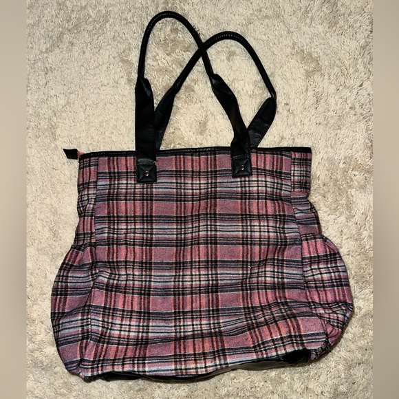 Pink plaid shoulder bag. 14” high and wide. - Picture 2 of 4